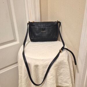 Marc Jacobs Black Pebbled Leather Crossbody Bag 9x8x2